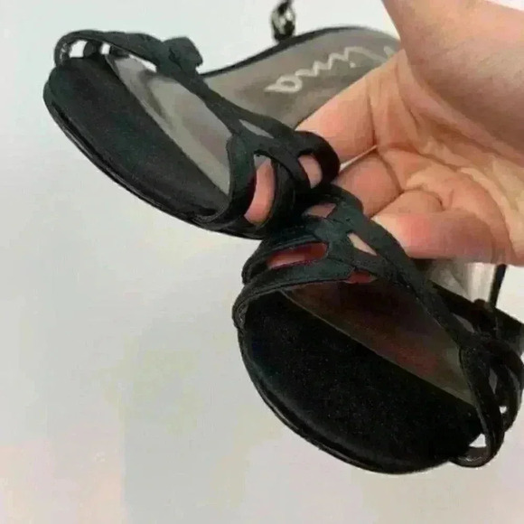 Nina womens heels size 6.5 36.5 black satin formal - Picture 7 of 8